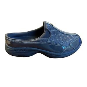 Easy Spirit Traveltime Mules Slip On Shoes Women's 6.5 Wide BlueQuilted Comfort‎